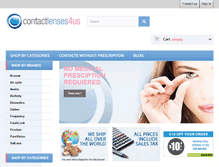 Tablet Screenshot of contactlenses4us.com